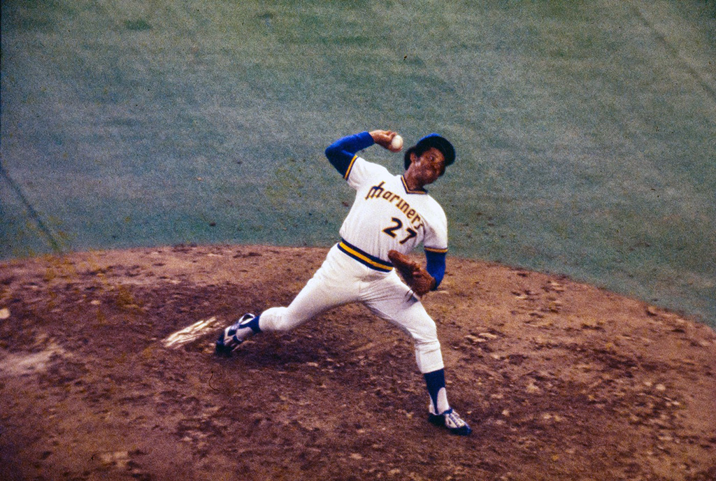 Seattle Mariners play their first game, a 7-0 loss to the California Angels  at the Kingdome, on April 6, 1977. 