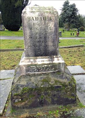 Sarah Bell grave marker, Mount Pleasant Cemetery, Seattle