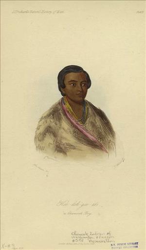 Painting, "Hee-doh-gee-at, a Chenook boy," George Catlin, 1855