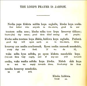 The Lord's Prayer in Chinook Jargon