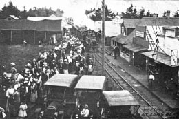 The Ilwaco Steam Navigation Company's railroad makes its first run from ...