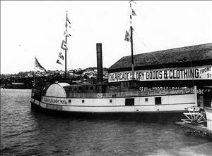 Sidewheel steamer <i>Eliza Anderson</i> docked, Yesler Wharf, Seattle, n.d.