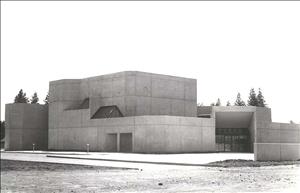 Temple Beth Shalom in Spokane, which was built after the merger of Temple Emanu-El and Keneseth Israel Synagogue congregations. The building is a good example of "brutalist" architecture, made from unadorned concrete and with few windows or other external embellishments. 