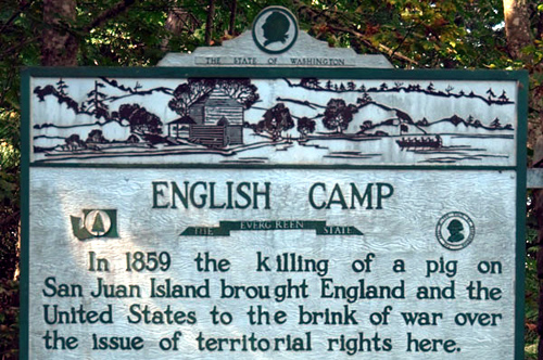 San Juan Pig War sign