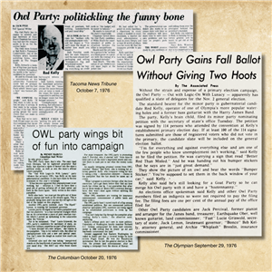 Newspaper headlines about owl party campaign