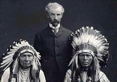 Chief Joseph and his nephew Red Thunder attend a UW football game after an invite from Professor Edmond Meany.